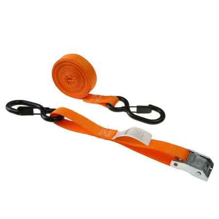 US CARGO CONTROL 1 x 10' Orange Cam Strap W/ S-Hook and Keeper C5110SH255-OR